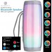 Bluetooth Speaker Portable with Color Lights, Wireless Ipx5 Waterproof Speakers from SilverOnyx, Loud Clear Hd Stereo Sound, Rich Bass Subwoofer, Built-in Mic, for Shower, Home, Travel, Pool - Grey